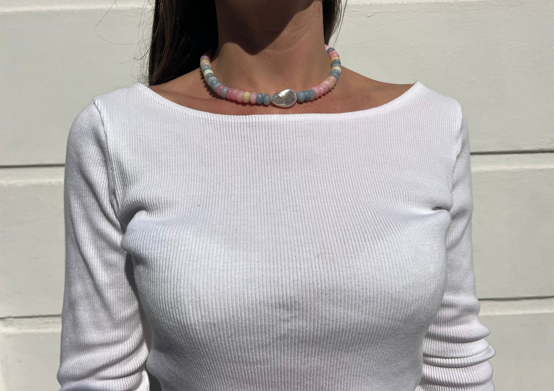 Candy Cane Pearl Necklace