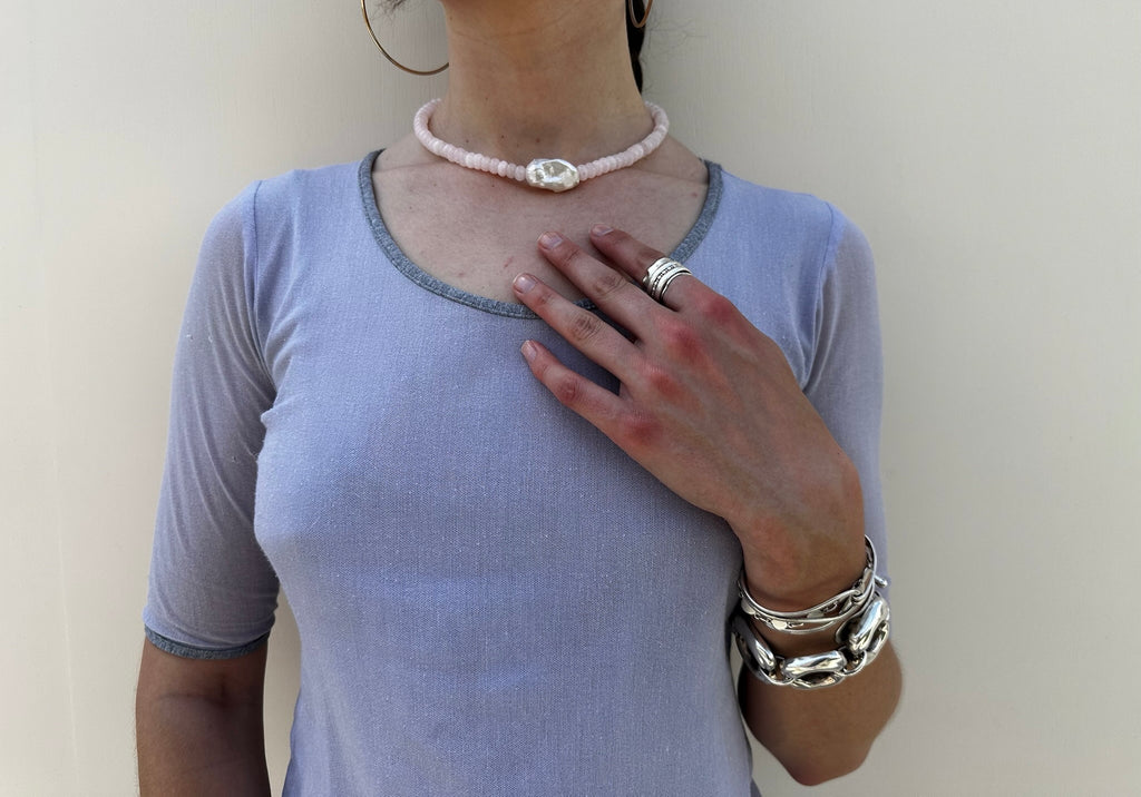 Pale Pink Baroque Necklace