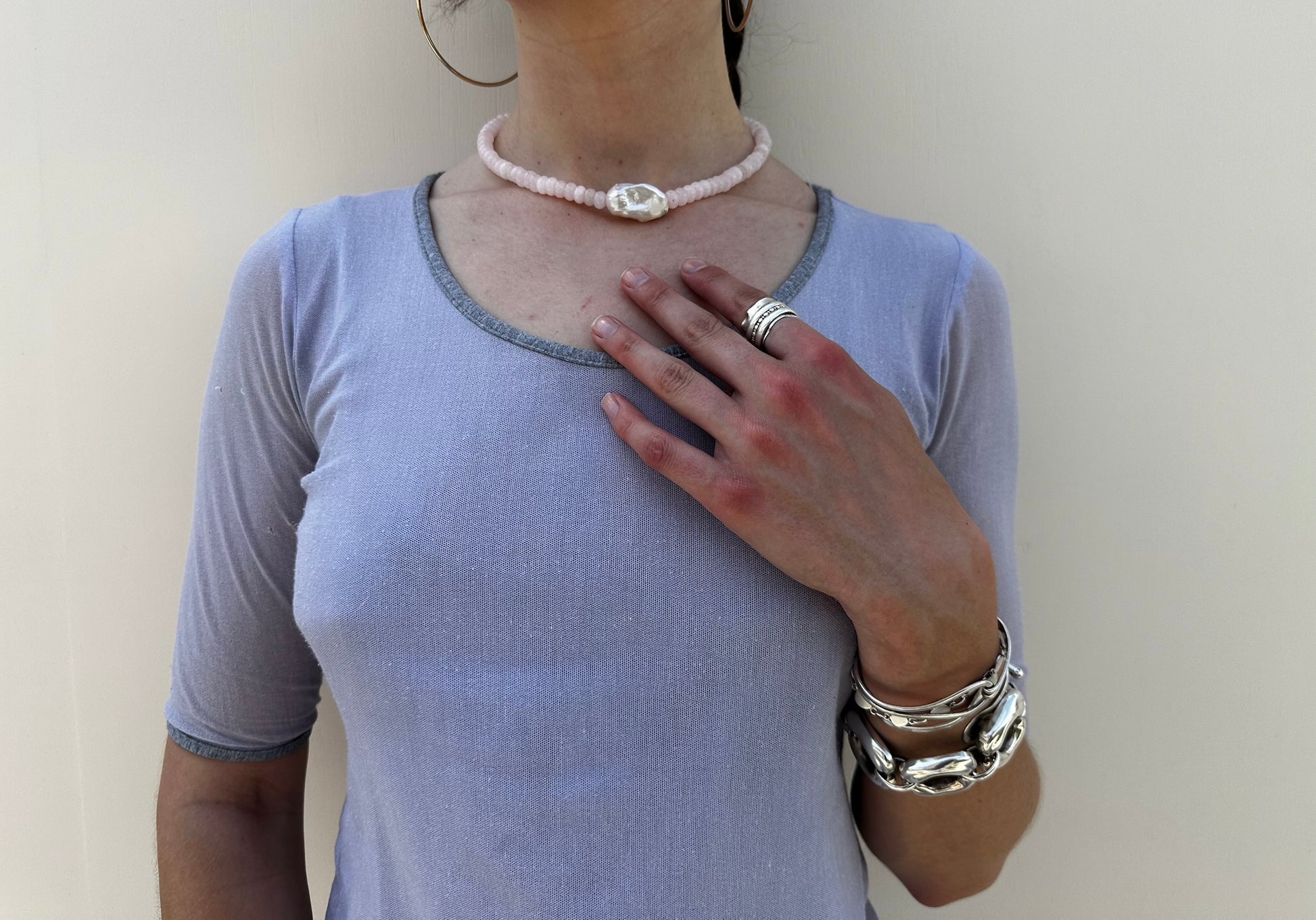 Pale Pink Baroque Necklace