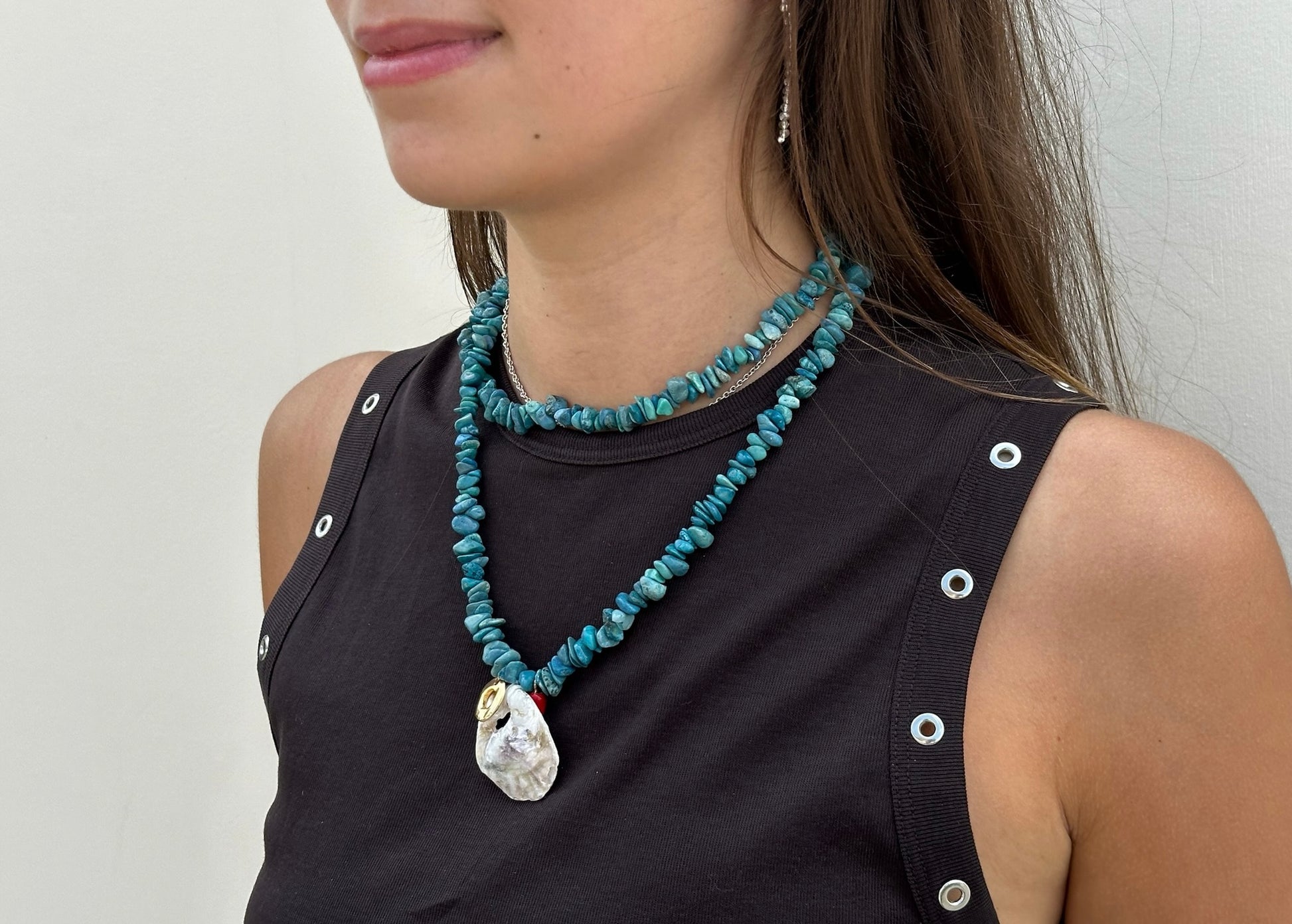 Funky Turqouise Shell Necklace