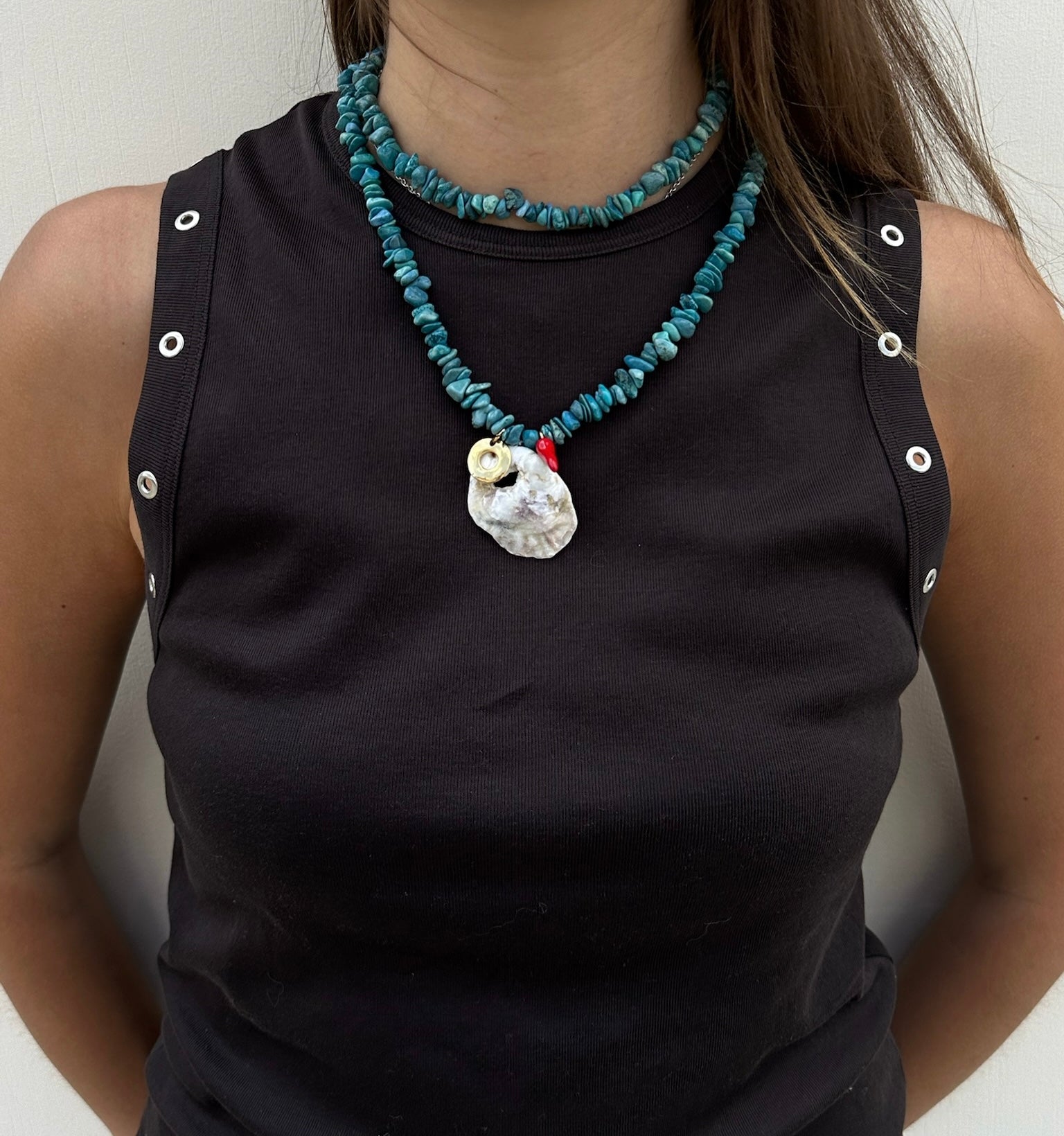 Funky Turqouise Shell Necklace