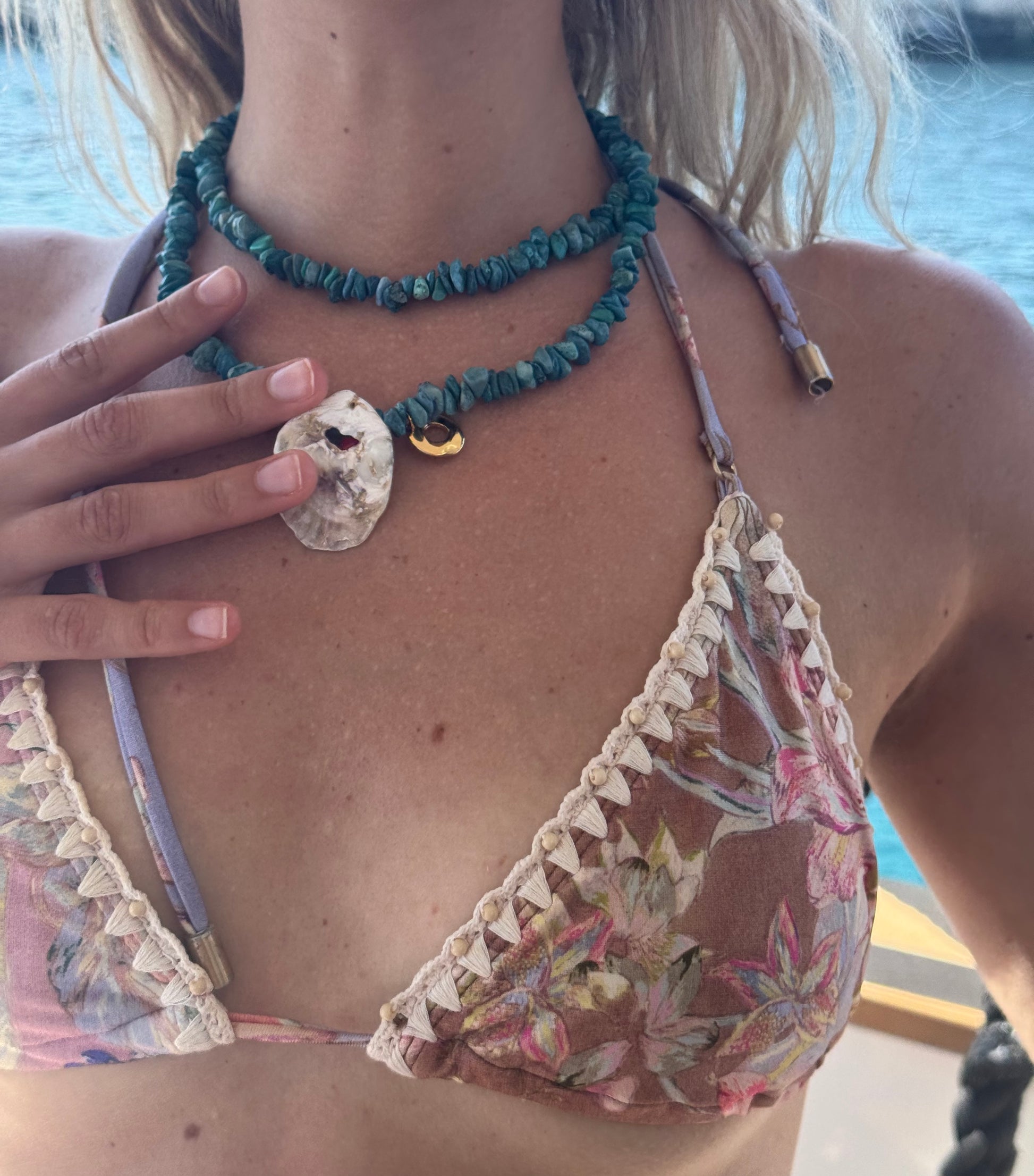 Funky Turqouise Shell Necklace