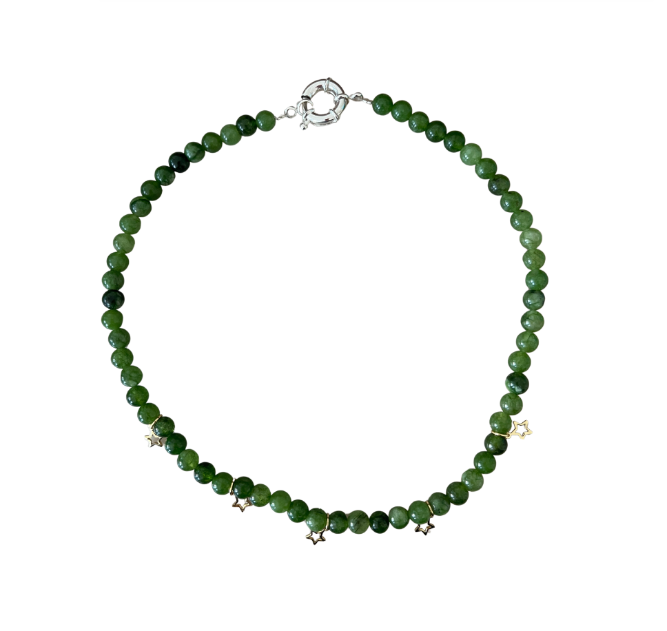 Jade Green Star Necklace